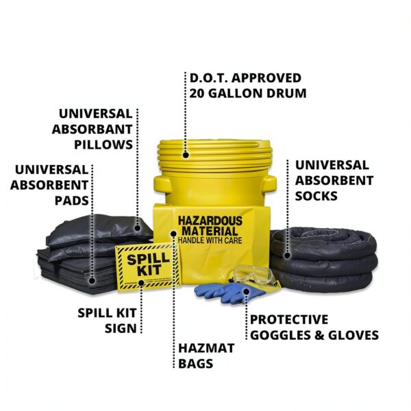 Awarehousefull Spill Kit Absorbent Pads Socks Industrial-7