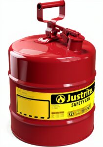 Justrite Gasoline Safety Can Fire Resistant Portable-0