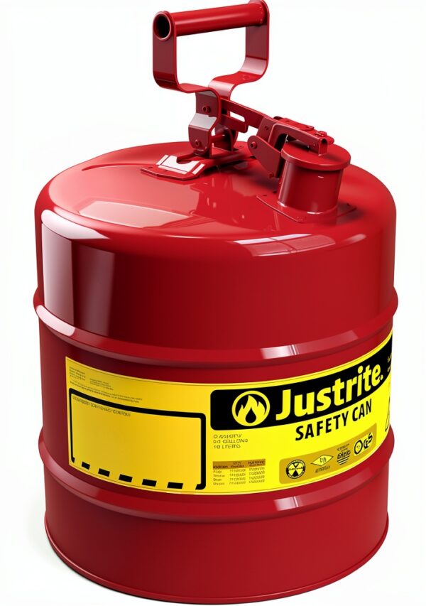Justrite Gasoline Safety Can Fire Resistant Portable-0