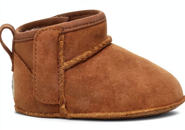UGG Infant Boots Suede Wool Lined Chestnut Black Peony-5