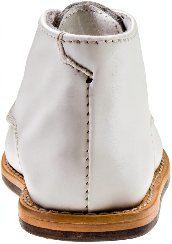 Josmo Leather Infant Walking Shoes White Lace-Up Support-2