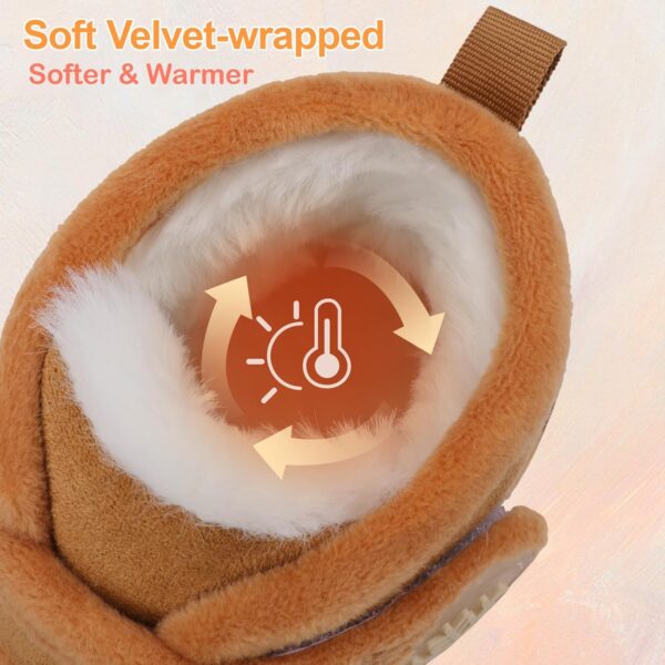 Toddler Slippers Faux Fur Lined Lightweight EVA Sole Kids-6