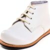 Josmo Leather Infant Walking Shoes White Lace-Up Support-0