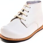 Josmo Leather Infant Walking Shoes White Lace-Up Support-0