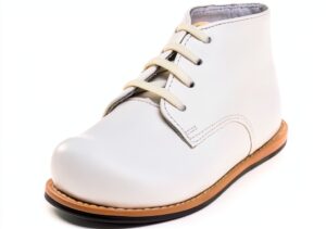 Josmo Leather Infant Walking Shoes White Lace-Up Support-0