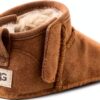 UGG Infant Boots Suede Wool Lined Chestnut Black Peony-4