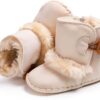 Baby Girls PU Leather Boots Fur Lined Non Slip Winter Shoes-3