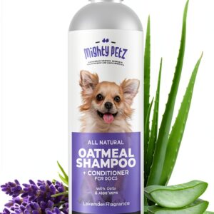 Dog Shampoo Mighty Petz Oatmeal Aloe 16oz-0