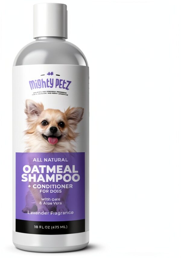 Dog Shampoo Mighty Petz Oatmeal Aloe 16oz-3