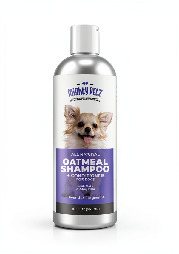Dog Shampoo Mighty Petz Oatmeal Aloe 16oz-5