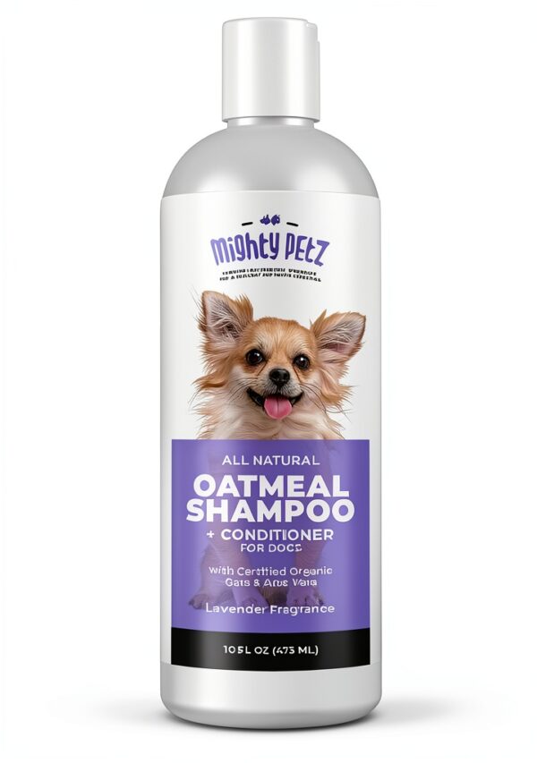 Dog Shampoo Mighty Petz Oatmeal Aloe 16oz-6