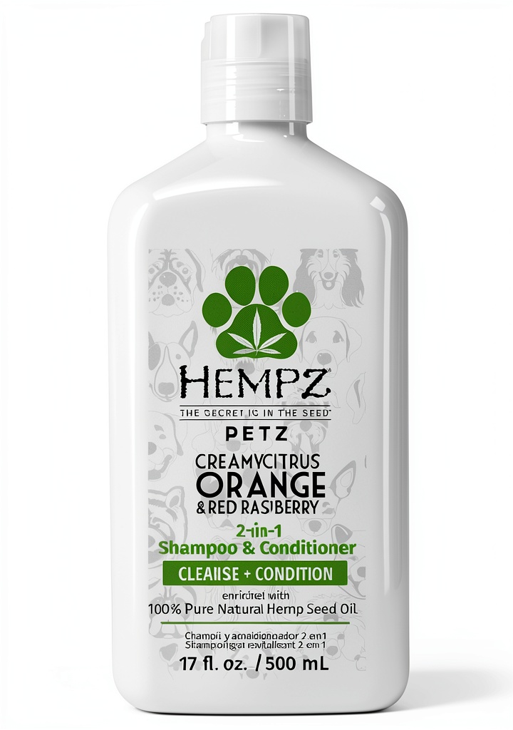 Hempz Petz Creamy Citrus Orange & Red Raspberry 2-in-1 Herbal Shampoo & Conditioner