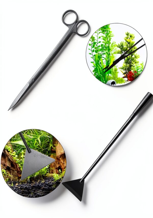 Aquascaping Tools 7-in-1 Kit KnR Harmony Steel Aquarium Set Black-5
