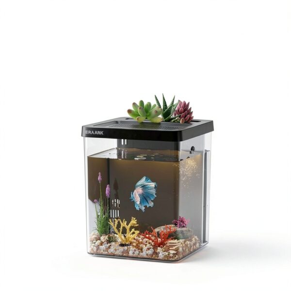 Betta Fish Tank 1.5 Gallon Kit with LED Light & Filter by ERAARK-3