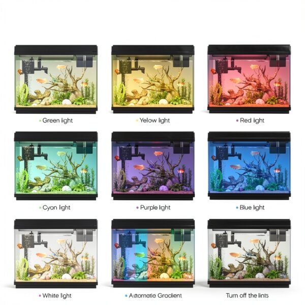 Fish Tank Smart Aquarium Kit Xyingshine 2.5Gal Smart Mist 7-Color LED-5