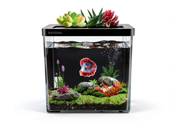 Betta Fish Tank 1.5 Gallon Kit with LED Light & Filter by ERAARK-4