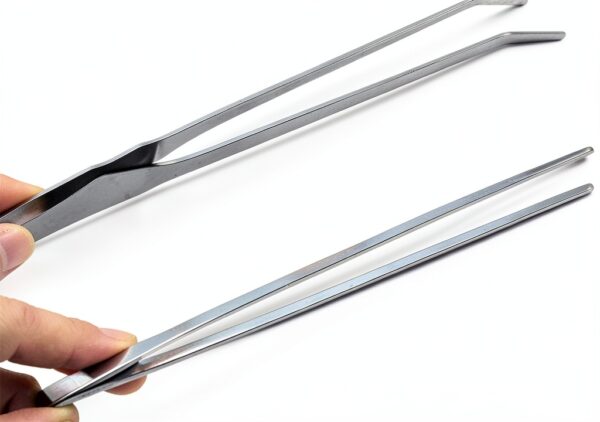 Feeding Tongs yuntop Steel Tweezers 27cm Silver Straight Curved-6