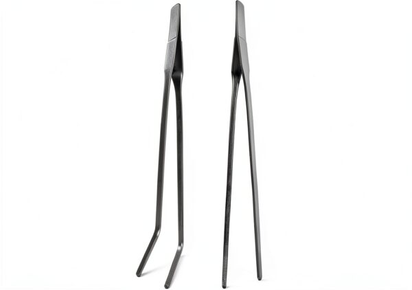 Feeding Tongs yuntop Steel Tweezers 27cm Silver Straight Curved-1