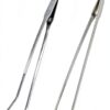 Feeding Tongs yuntop Steel Tweezers 27cm Silver Straight Curved-0