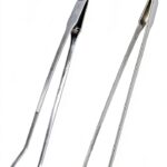 Feeding Tongs yuntop Steel Tweezers 27cm Silver Straight Curved-0