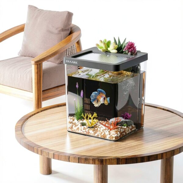 Betta Fish Tank 1.5 Gallon Kit with LED Light & Filter by ERAARK-5