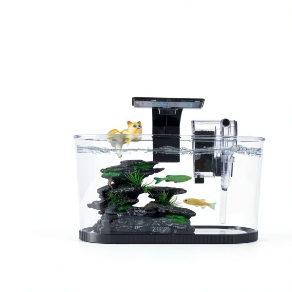 2.2 Gallon Fish Tank Kit HSIFMATE with LED Light and Quiet Filter-6