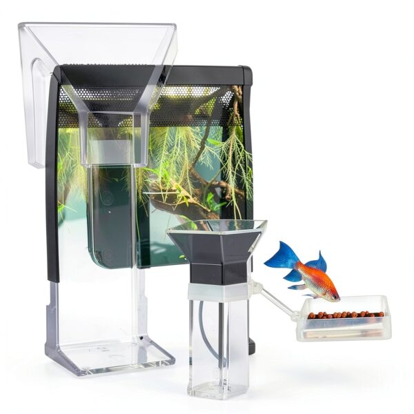 Shrimp Feeder Tube by Niuohoy Adjustable Height Anti Scattering Set-4