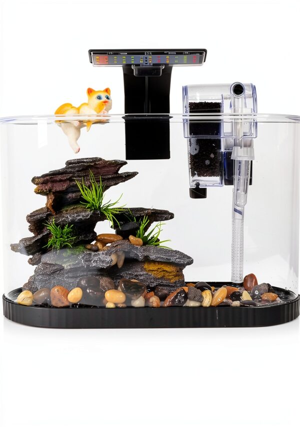 2.2 Gallon Fish Tank Kit HSIFMATE with LED Light and Quiet Filter-7