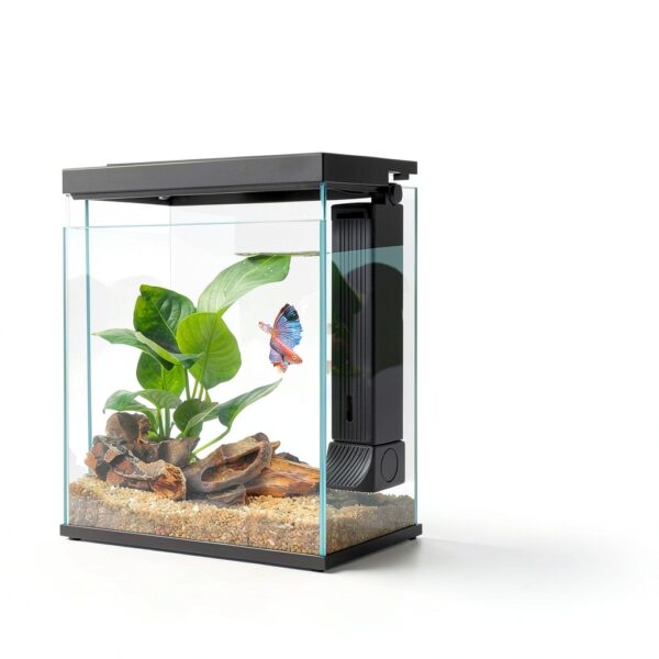 Betta Fish Tank Pronetcus 2 Gallon Glass Aquarium Starter Kit Black-1