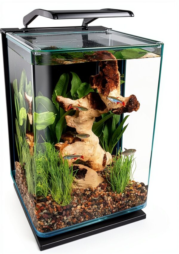 Marineland Portrait Glass LED Aquarium Kit Hidden Filtration Black-5