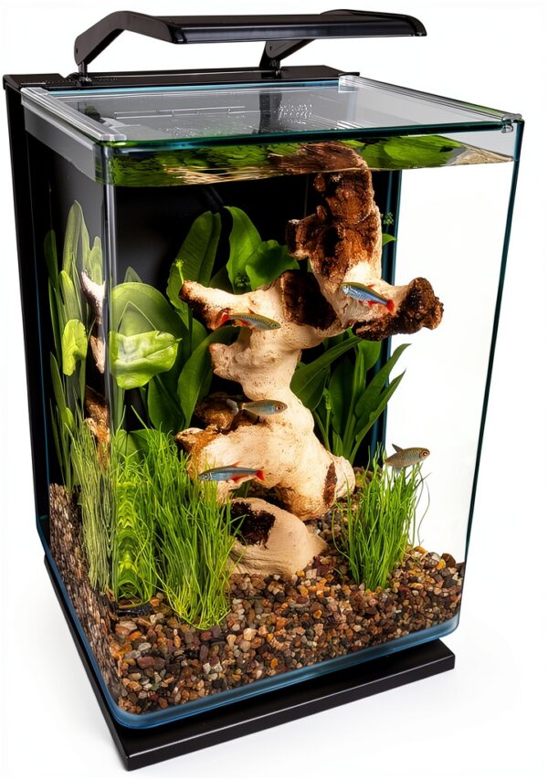 Marineland Portrait Glass LED Aquarium Kit Hidden Filtration Black-0