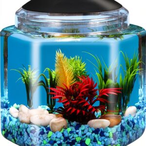 Hex BettaTank 1 Gallon LED Aquarium by Koller Products Durable Plastic-0