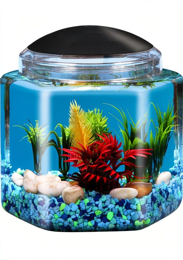 Hex BettaTank 1 Gallon LED Aquarium by Koller Products Durable Plastic-0
