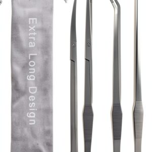 Aquarium Aquascape Tools Kit Petsocie 15‑Inch Steel 4‑in‑1 Set-0