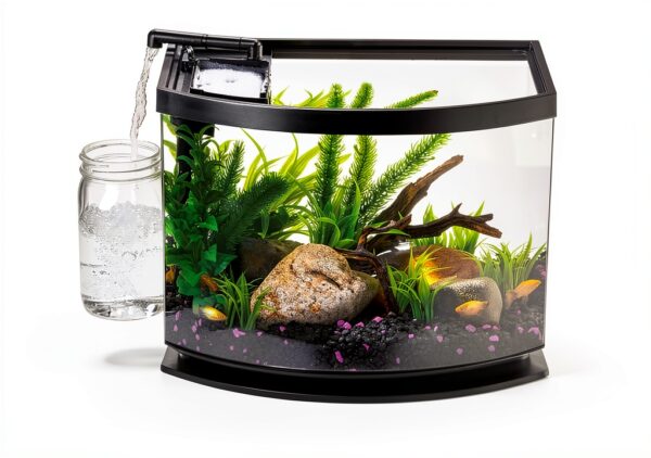 Aqueon LED MiniBow Small Aquarium Fish Tank Kit with SmartClean Technology, Black, 5 Gallon-5