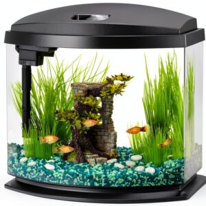 Aqueon LED MiniBow Small Aquarium Fish Tank Kit with SmartClean Technology, Black, 5 Gallon-0