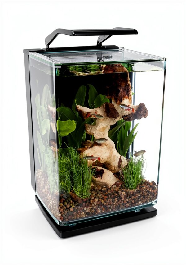 Marineland Portrait Glass LED Aquarium Kit Hidden Filtration Black-1