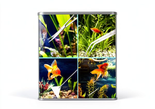 Aquarium Aquascape Tools Kit Petsocie 15‑Inch Steel 4‑in‑1 Set-6