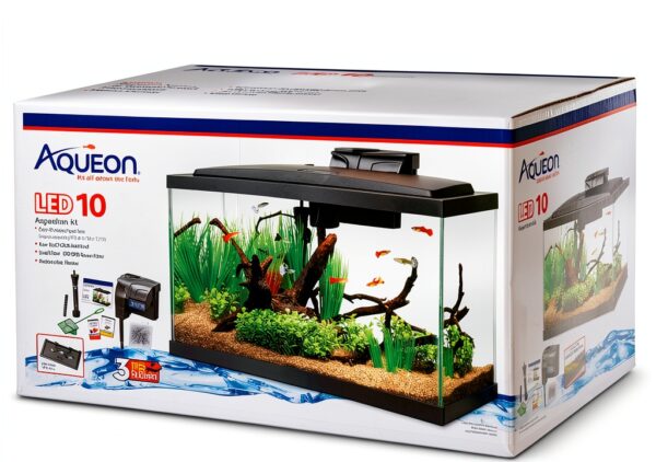 Aqueon Aquarium Fish Tank Starter Kit 10 Gallon with LED Lighting-1