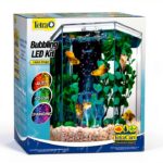 Tetra Bubbling LED Aquarium Kit 1 Gallon, Hexagon Shape, With Color-Changing Light Disc-0