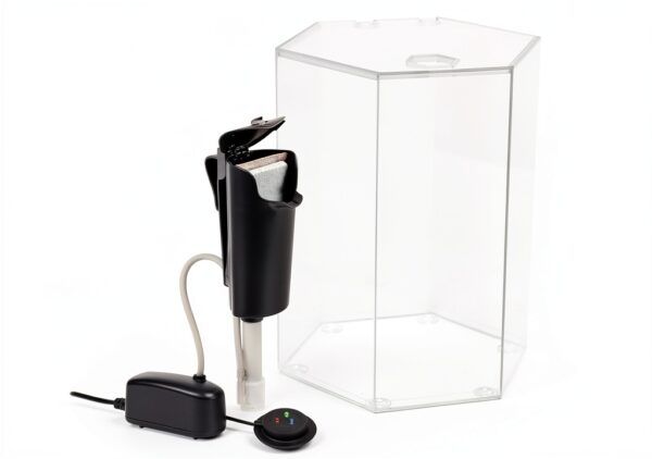 Tetra Bubbling LED Aquarium Kit 1 Gallon, Hexagon Shape, With Color-Changing Light Disc-2