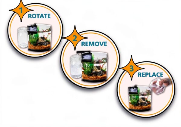 Aqueon LED MiniBow Small Aquarium Fish Tank Kit with SmartClean Technology, Black, 5 Gallon-2