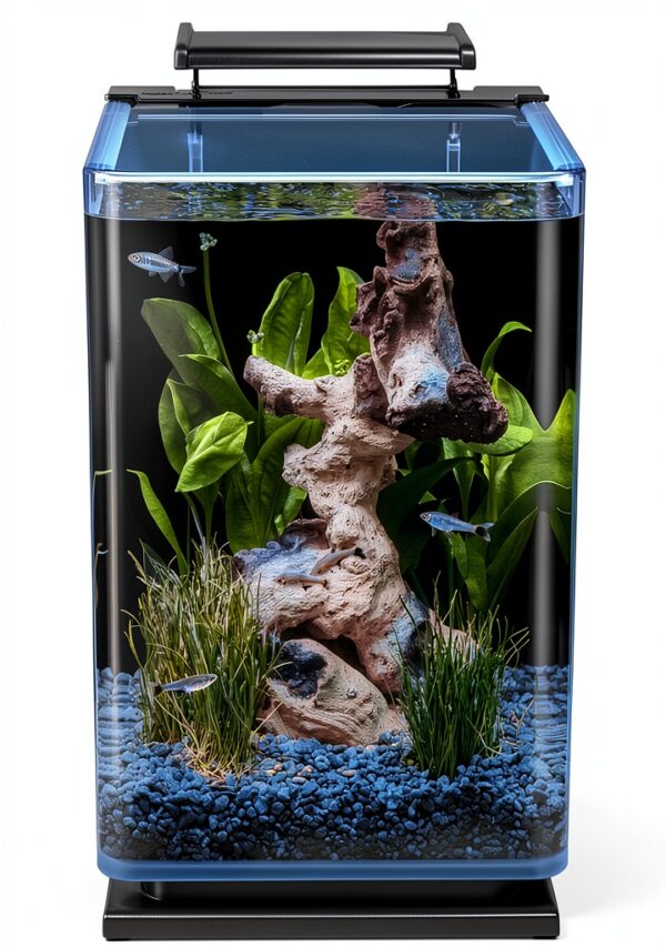 Marineland Portrait Glass LED Aquarium Kit Hidden Filtration Black-4